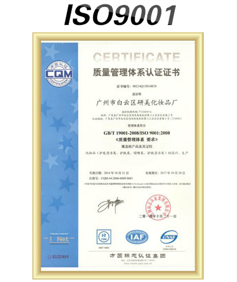 ISO9001質(zhì)量體系認(rèn)證